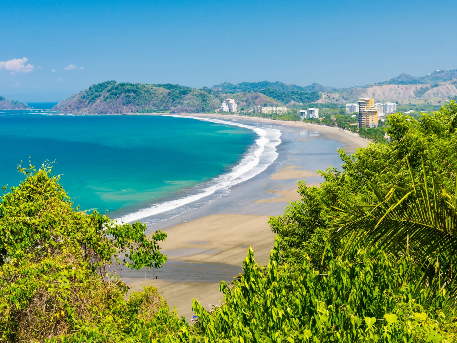 Aerial view of Jaco beach, one of the best places to visit in Costa Rica