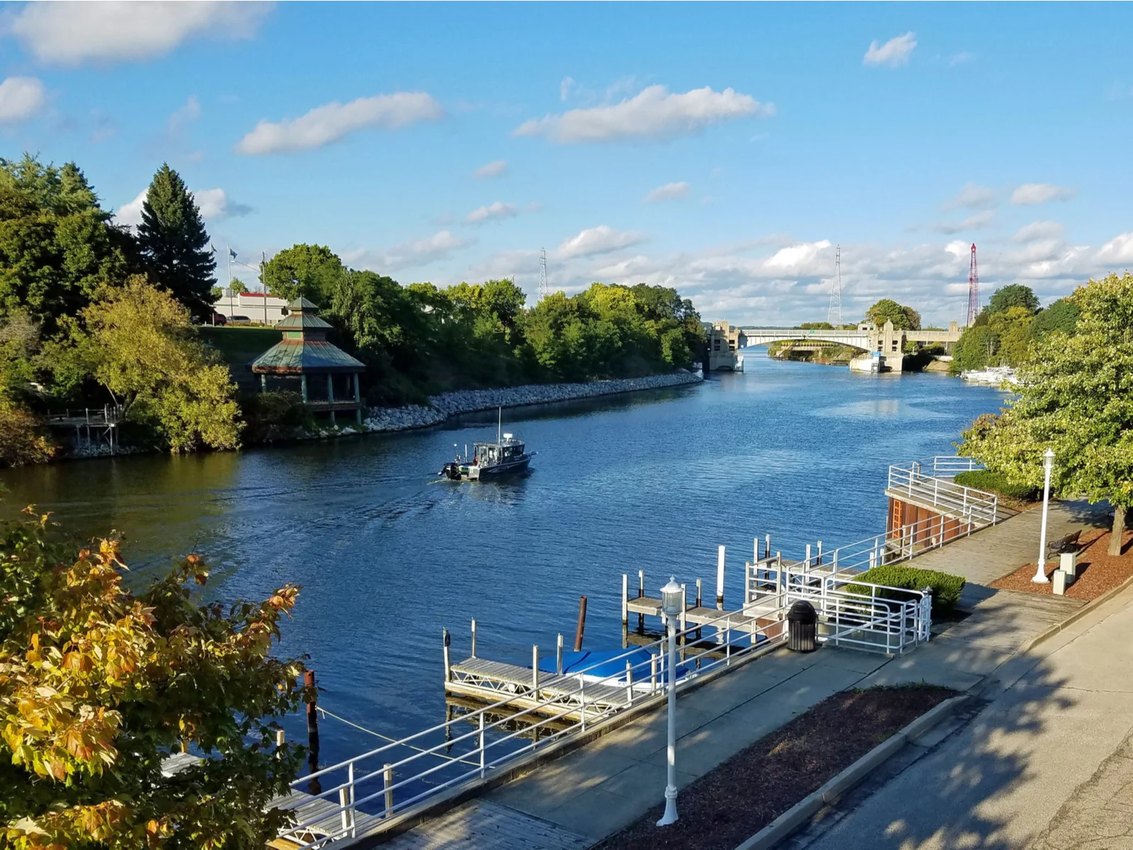 Photo of Mainstee, one of the best places to visit in Michigan, viewed from the shoreline