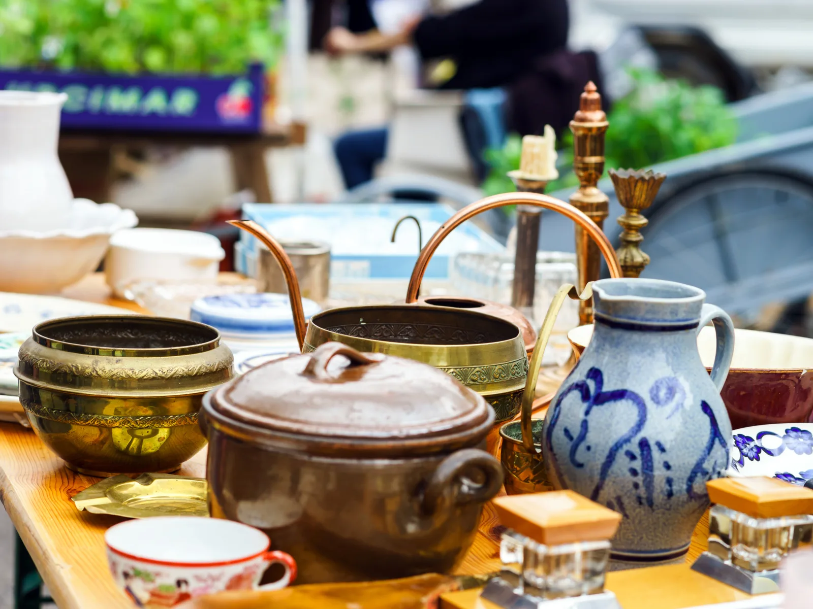 Pots and pans at an antique mall