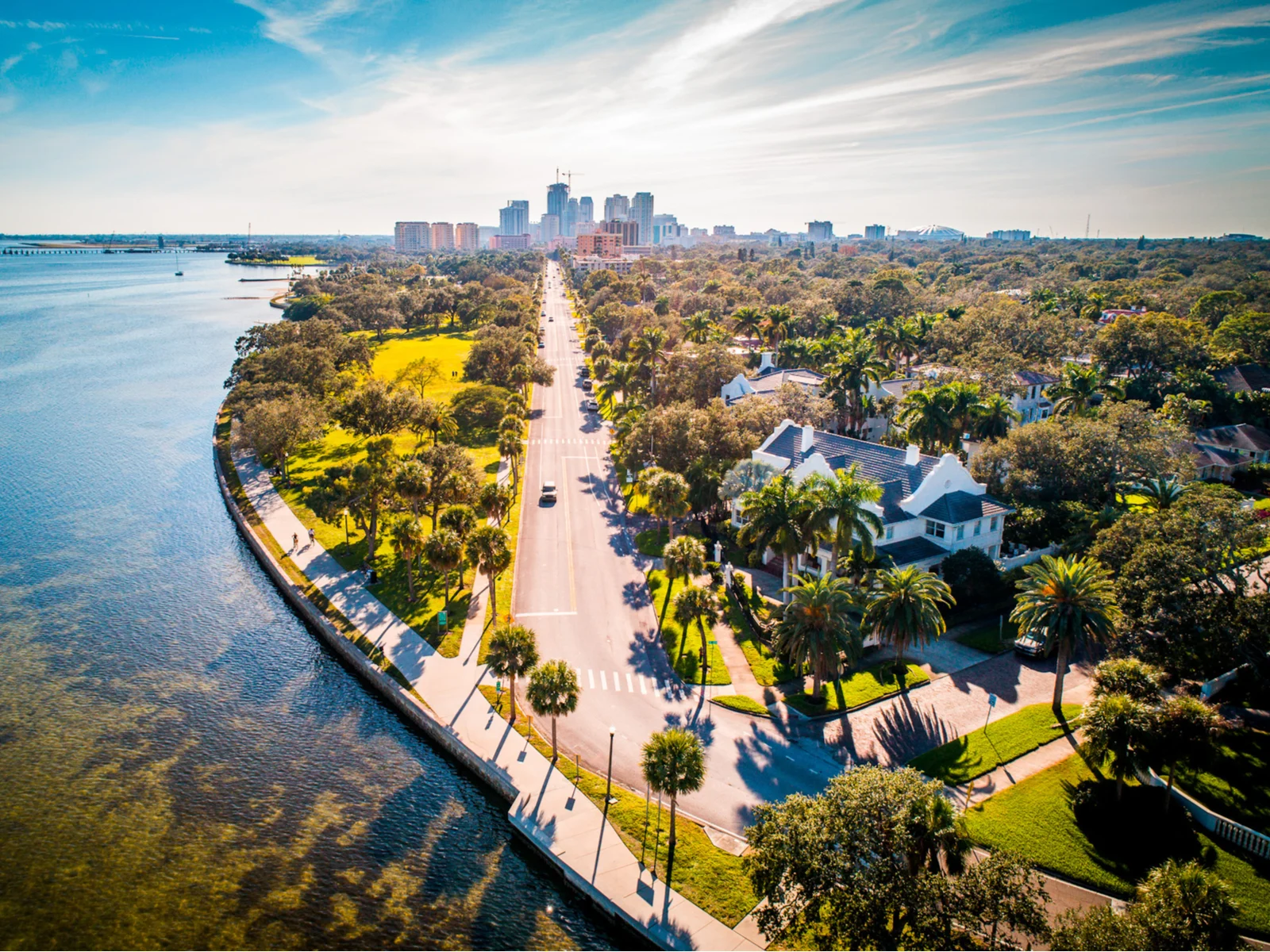 Cool view where the ocean meets the road in St Pete, one of the best places to visit in Florida