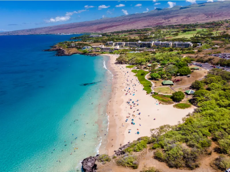 Hapuna beach as viewed from the air