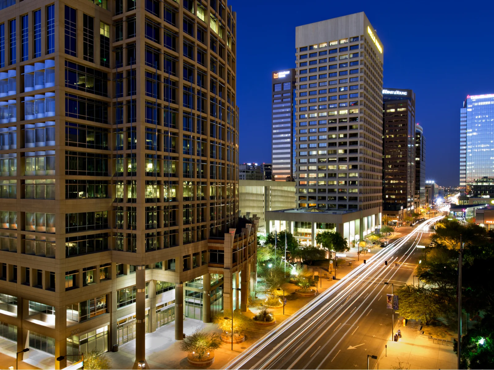 Long exposure shot of Phoenix, a top pick for the best places to visit in Arizona