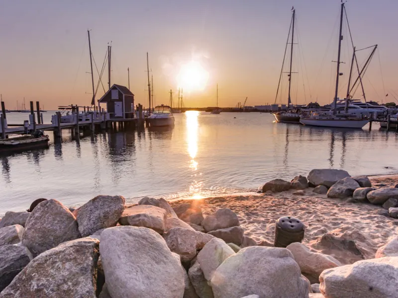 Boat harbor in Matha's Vineyard, one of the best places to visit in New England